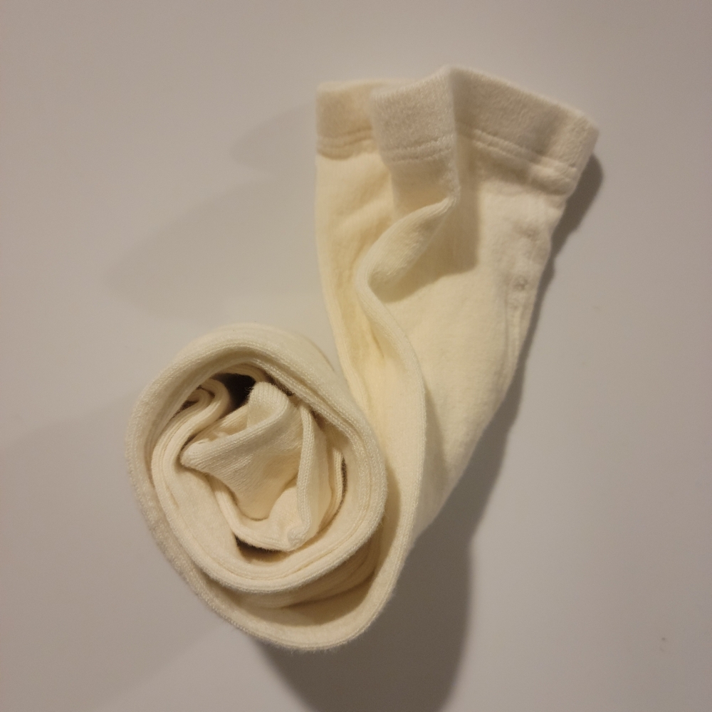 Condor Plain Stitch Cotton Tights In Cream, Size 2
